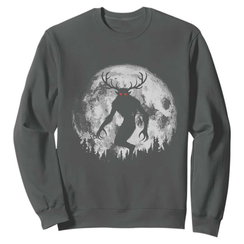 Wendigo Monster Sweatshirt Skinwalker Night Stroll Cryptid Full Moon TS11 Dark Heather Print Your Wear