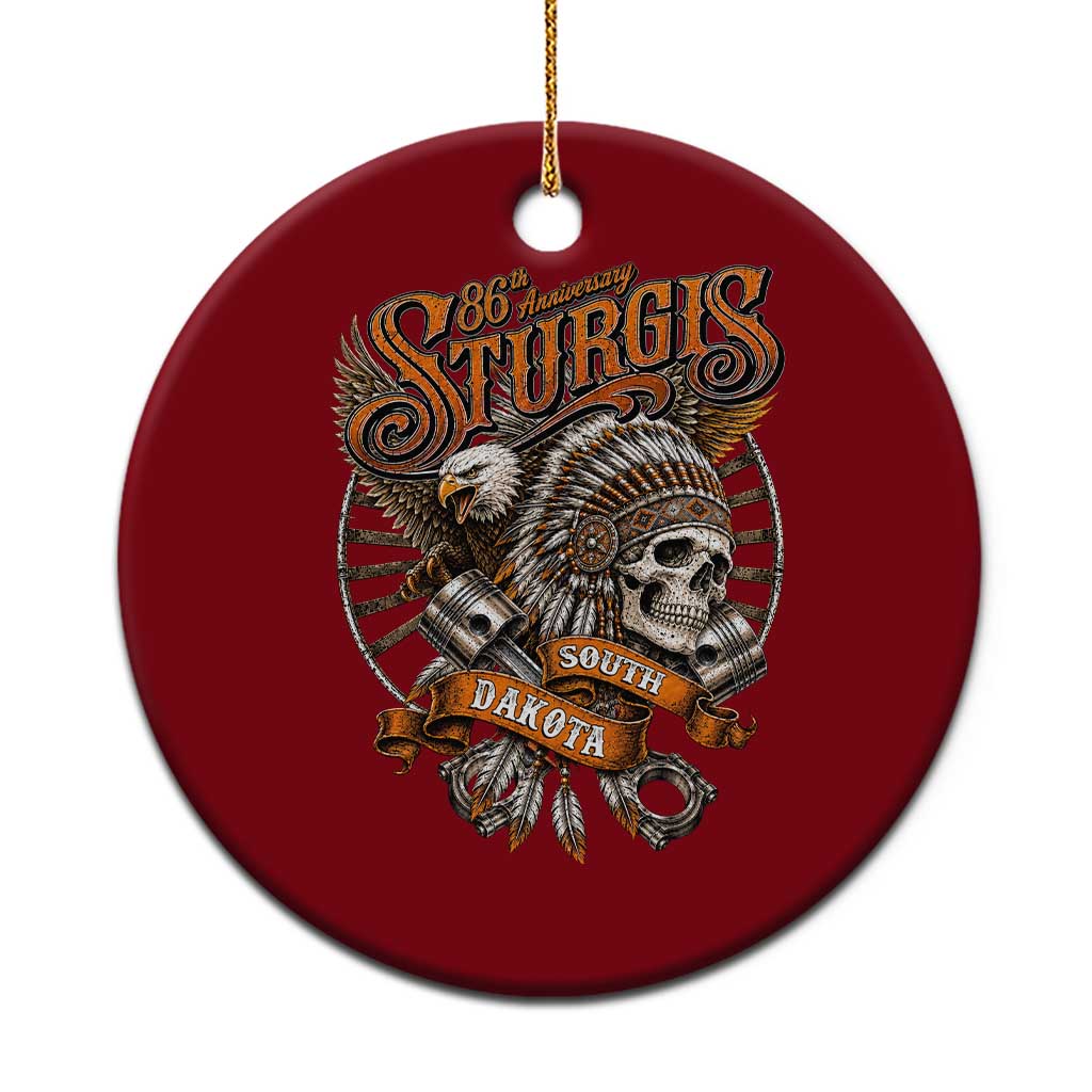 Sturgis South Dakota Indian American Rider Skull 86th Anniversary Ceramic Ornament TS11 1pc Red Print Your Wear