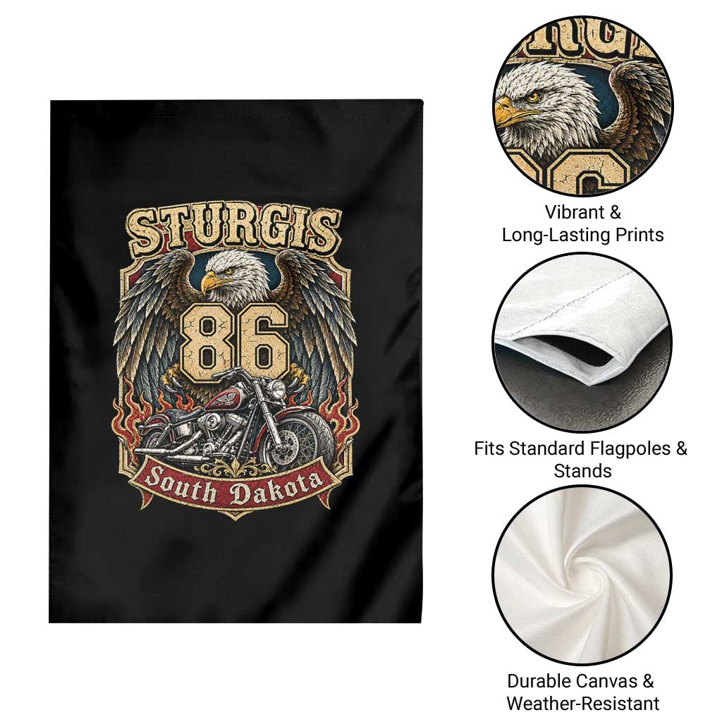 Sturgis South Dakota Motorcycle Lover Eagle 86th Anniversary Garden Flag TS11 Print Your Wear