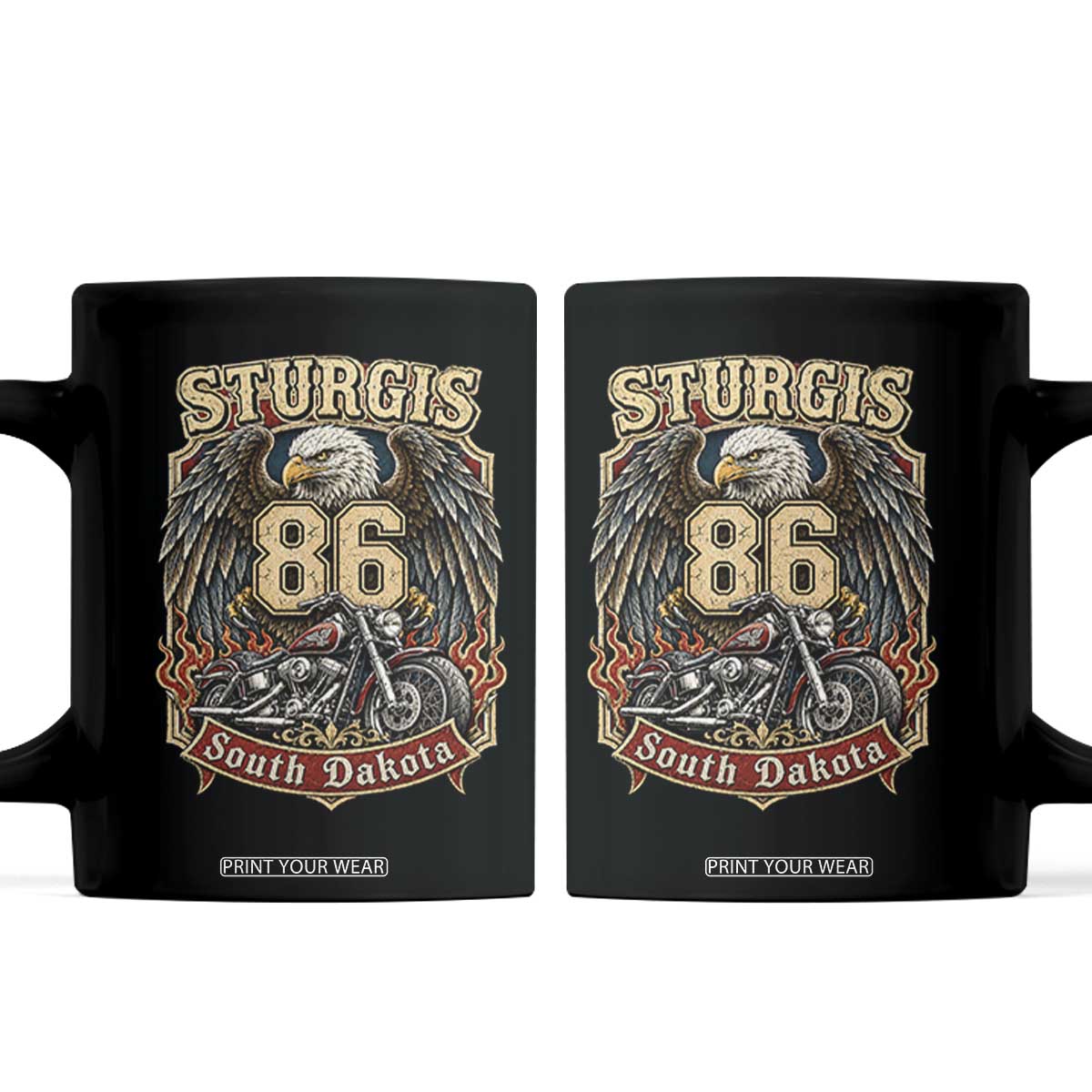 Sturgis South Dakota Motorcycle Lover Eagle 86th Anniversary Coffee Mug TS11 Black Print Your Wear