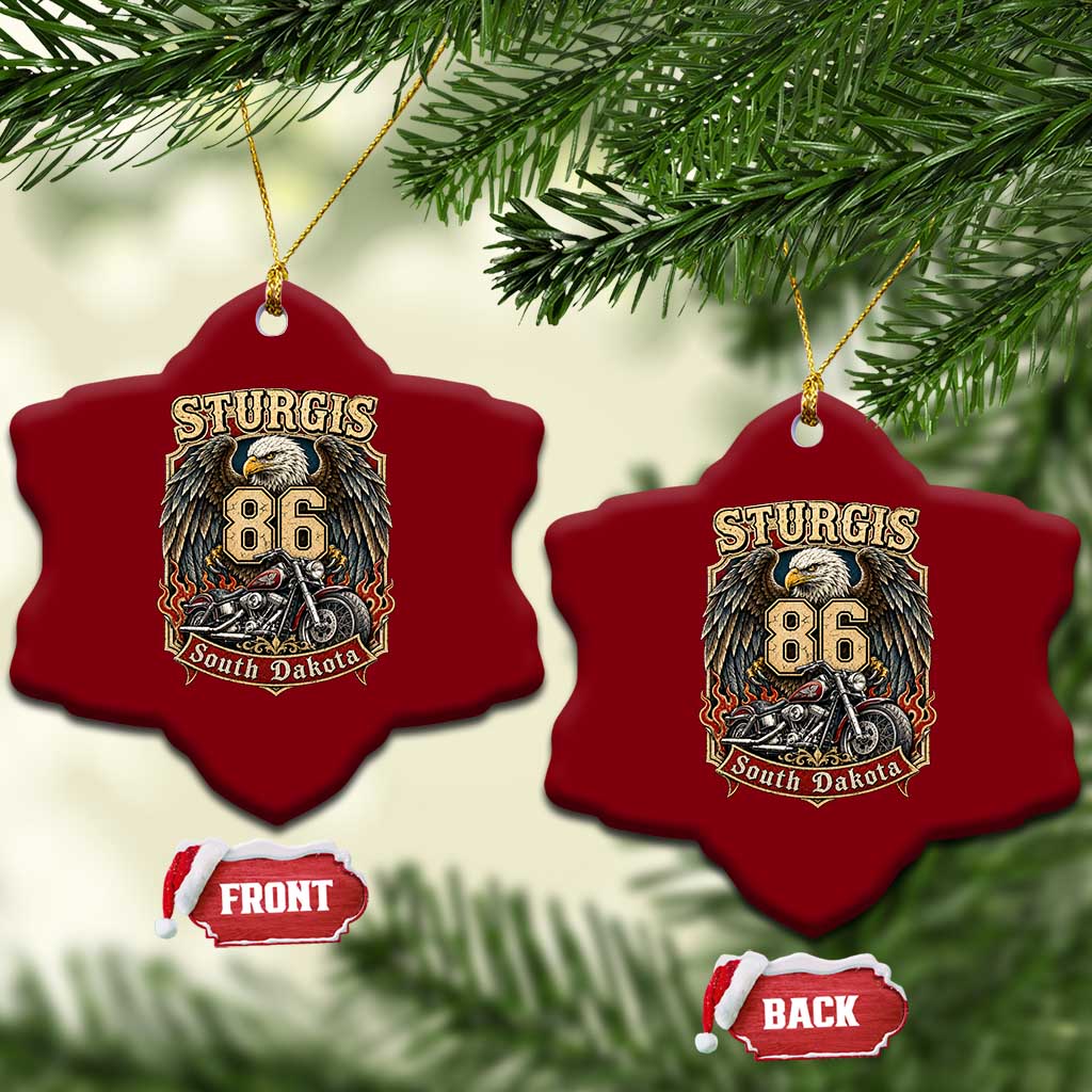 Sturgis South Dakota Motorcycle Lover Eagle 86th Anniversary Ceramic Ornament TS11 Print Your Wear