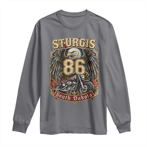 Sturgis South Dakota Motorcycle Lover Eagle 86th Anniversary Long Sleeve Shirt TS11 Charcoal Print Your Wear