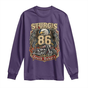 Sturgis South Dakota Motorcycle Lover Eagle 86th Anniversary Long Sleeve Shirt TS11 Purple Print Your Wear