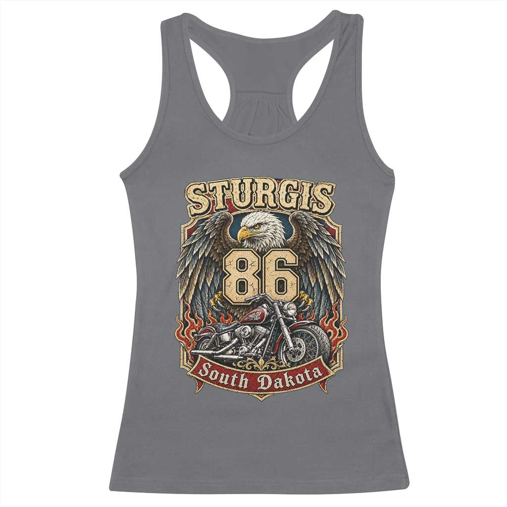 Sturgis South Dakota Motorcycle Lover Eagle 86th Anniversary Racerback Tank Top TS11 Charcoal Print Your Wear