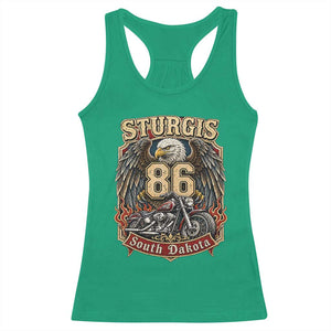 Sturgis South Dakota Motorcycle Lover Eagle 86th Anniversary Racerback Tank Top TS11 Irish Green Print Your Wear