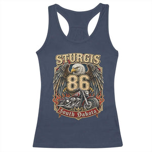 Sturgis South Dakota Motorcycle Lover Eagle 86th Anniversary Racerback Tank Top TS11 Navy Print Your Wear