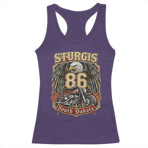 Sturgis South Dakota Motorcycle Lover Eagle 86th Anniversary Racerback Tank Top TS11 Purple Print Your Wear