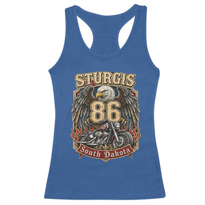 Sturgis South Dakota Motorcycle Lover Eagle 86th Anniversary Racerback Tank Top TS11 Royal Blue Print Your Wear