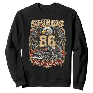 Sturgis South Dakota Motorcycle Lover Eagle 86th Anniversary Sweatshirt TS11 Black Print Your Wear