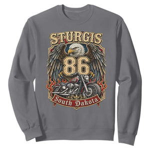 Sturgis South Dakota Motorcycle Lover Eagle 86th Anniversary Sweatshirt TS11 Charcoal Print Your Wear