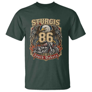 Sturgis South Dakota Motorcycle Lover Eagle 86th Anniversary T Shirt TS11 Dark Forest Green Print Your Wear