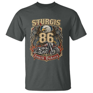 Sturgis South Dakota Motorcycle Lover Eagle 86th Anniversary T Shirt TS11 Dark Heather Print Your Wear