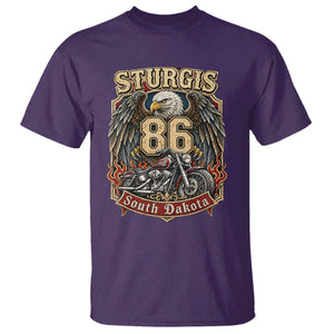 Sturgis South Dakota Motorcycle Lover Eagle 86th Anniversary T Shirt TS11 Purple Print Your Wear