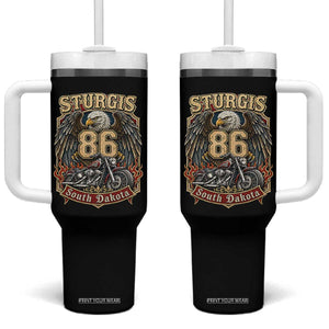 Sturgis South Dakota Motorcycle Lover Eagle 86th Anniversary Tumbler With Handle TS11 One Size: 40 oz Black Print Your Wear