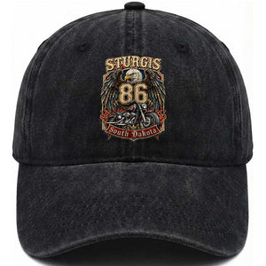 Sturgis South Dakota Motorcycle Lover Eagle 86th Anniversary Washed Cotton Baseball Cap TS11 Print Your Wear