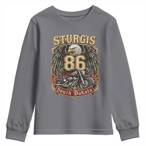 Sturgis South Dakota Motorcycle Lover Eagle 86th Anniversary Youth Sweatshirt TS11 Charcoal Print Your Wear