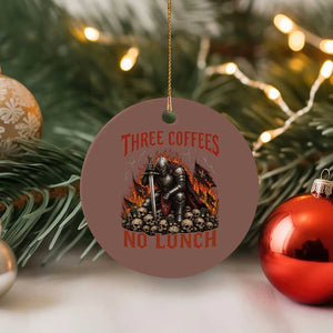 Three Coffees No Lunch Ceramic Ornament Funny Medieval Knight Coffee Lover TS11 1pc Mocha Print Your Wear