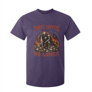 Three Coffees No Lunch T Shirt For Kid Funny Medieval Knight Coffee Lover TS11 Purple Print Your Wear