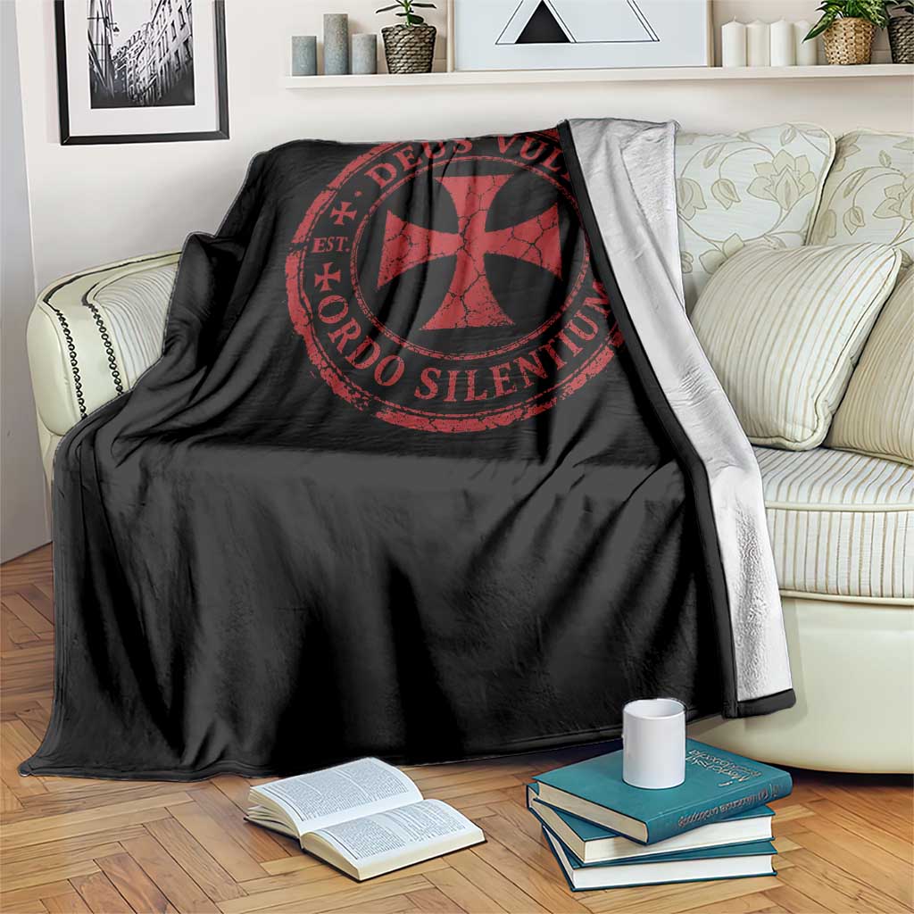 Deus Vult Ordo Silentium Knights Templar Est 1119 Throw Blanket Crusader Cross TS11 Print Your Wear