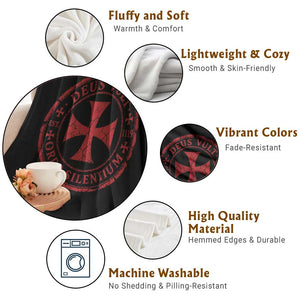 Deus Vult Ordo Silentium Knights Templar Est 1119 Throw Blanket Crusader Cross TS11 Print Your Wear