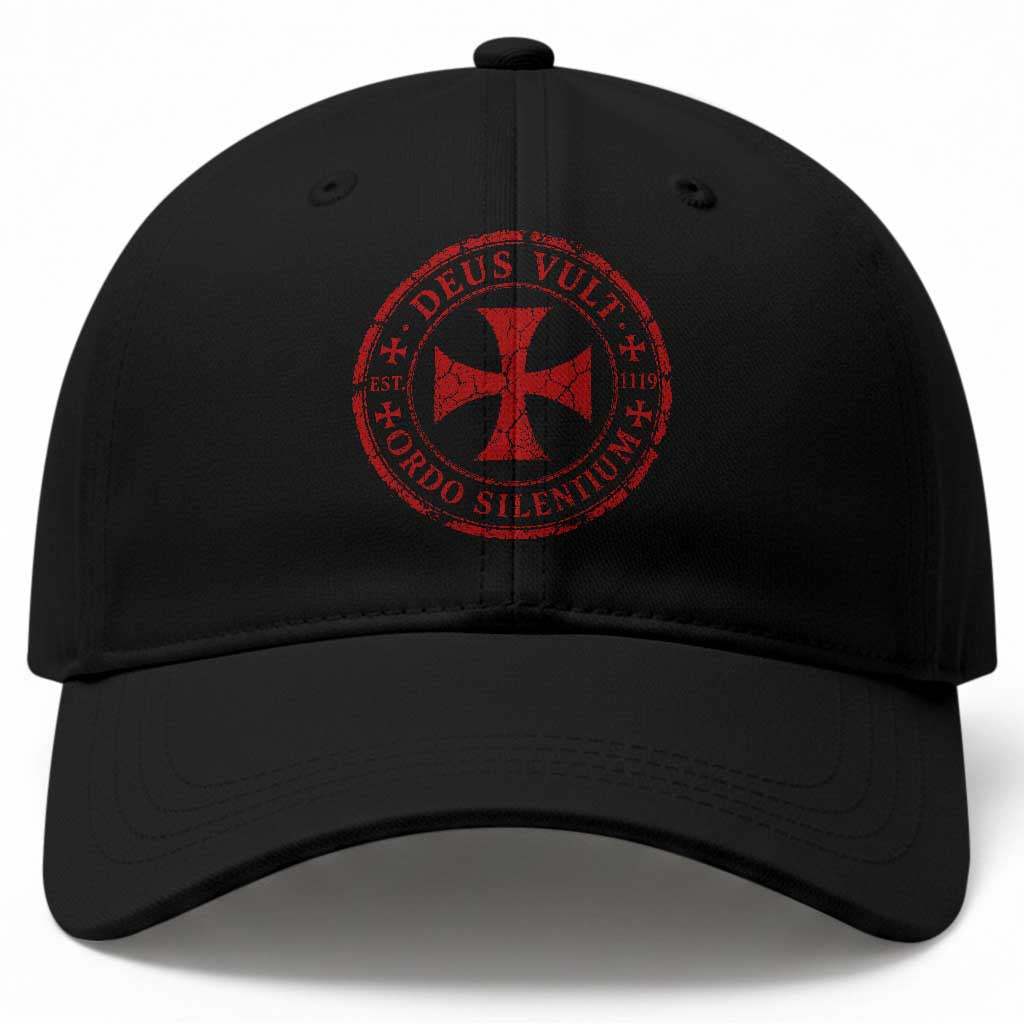 Deus Vult Ordo Silentium Knights Templar Est 1119 Baseball Cap Crusader Cross TS11 Print Your Wear