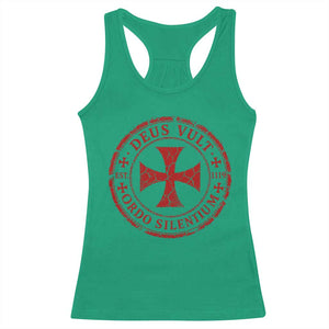Deus Vult Ordo Silentium Knights Templar Est 1119 Racerback Tank Top Crusader Cross TS11 Irish Green Print Your Wear