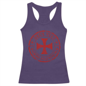 Deus Vult Ordo Silentium Knights Templar Est 1119 Racerback Tank Top Crusader Cross TS11 Purple Print Your Wear