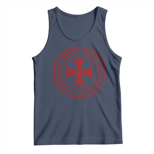 Deus Vult Ordo Silentium Knights Templar Est 1119 Tank Top Crusader Cross TS11 Navy Print Your Wear
