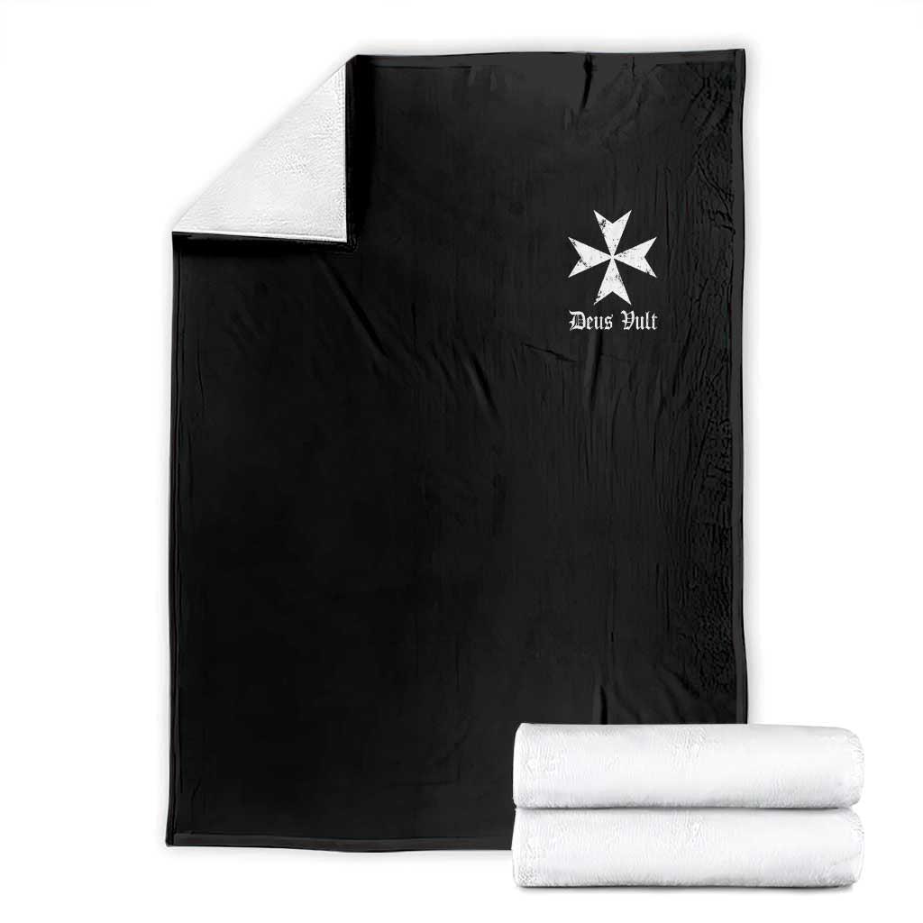 Knights Hospitaller Maltese Cross Catholic Christian Deus Vult Throw Blanket TS11 Black Print Your Wear