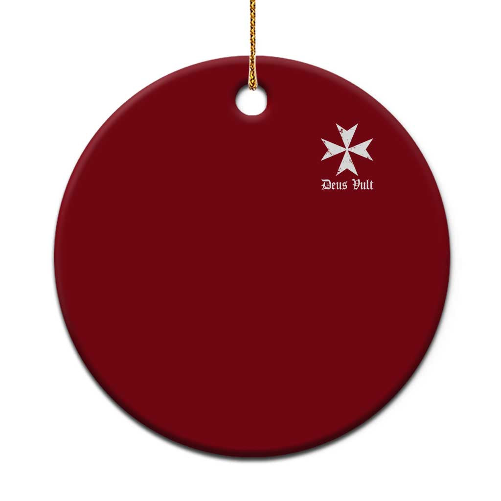 Knights Hospitaller Maltese Cross Catholic Christian Deus Vult Ceramic Ornament TS11 1pc Red Print Your Wear