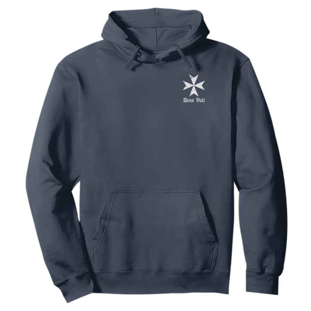 Knights Hospitaller Maltese Cross Catholic Christian Deus Vult Hoodie TS11 Navy Print Your Wear