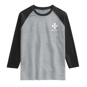Knights Hospitaller Maltese Cross Catholic Christian Deus Vult Raglan Shirt TS11 Heather Gray Black Print Your Wear