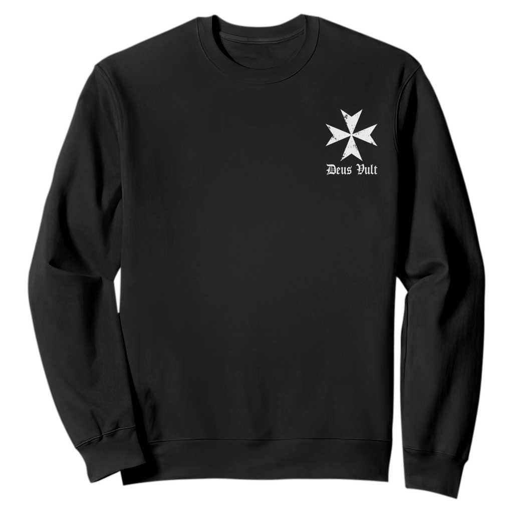 Knights Hospitaller Maltese Cross Catholic Christian Deus Vult Sweatshirt TS11 Black Print Your Wear