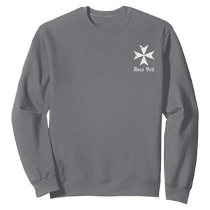Knights Hospitaller Maltese Cross Catholic Christian Deus Vult Sweatshirt TS11 Charcoal Print Your Wear