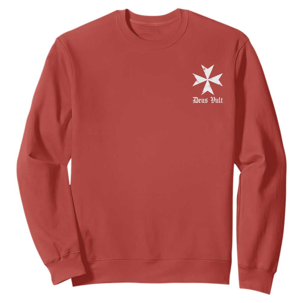 Knights Hospitaller Maltese Cross Catholic Christian Deus Vult Sweatshirt TS11 Red Print Your Wear