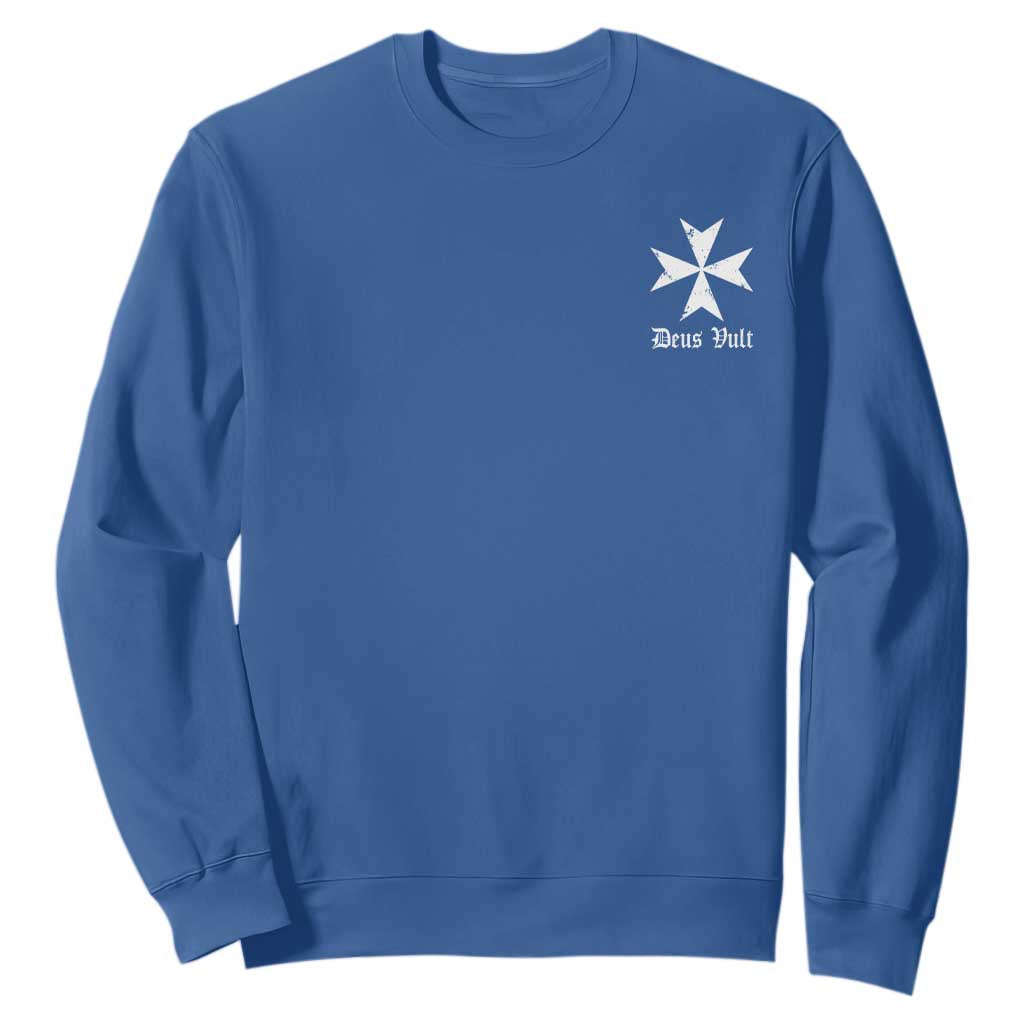 Knights Hospitaller Maltese Cross Catholic Christian Deus Vult Sweatshirt TS11 Royal Blue Print Your Wear