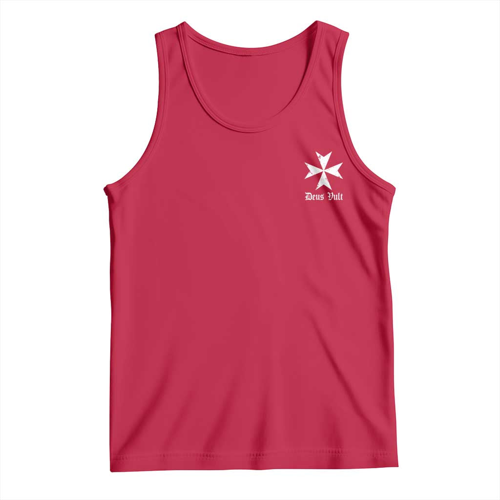 Knights Hospitaller Maltese Cross Catholic Christian Deus Vult Tank Top TS11 Red Print Your Wear