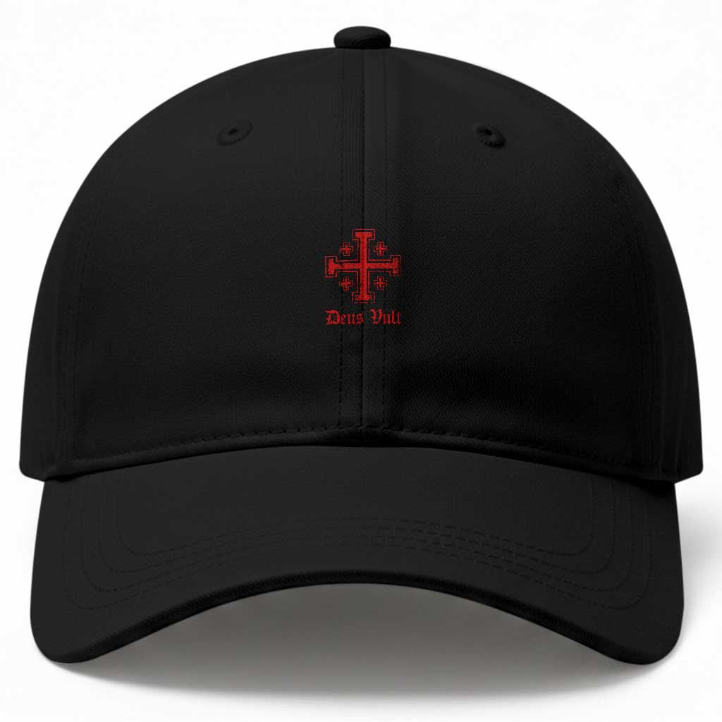 Deus Vult Catholic Knight Templar Jerusalem Cross Baseball Cap TS11 Print Your Wear
