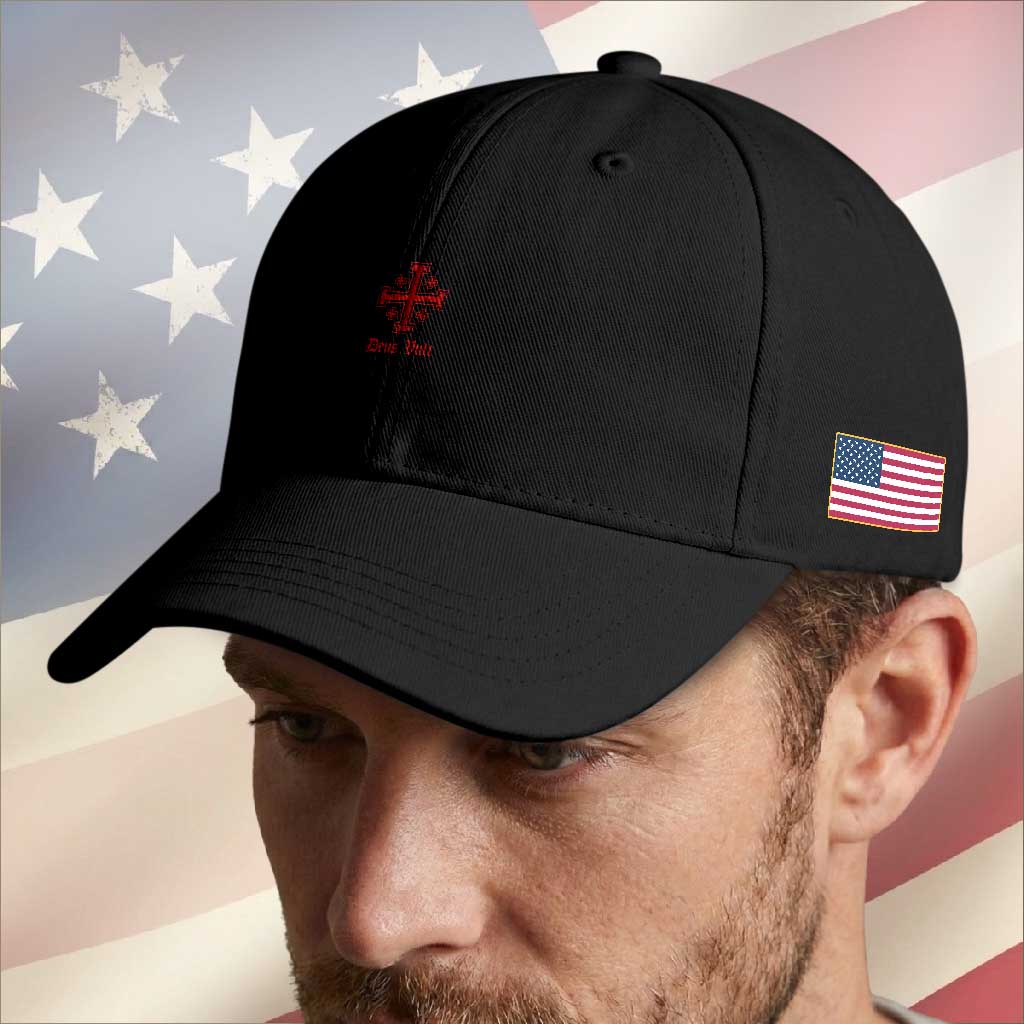 Deus Vult Catholic Knight Templar Jerusalem Cross Baseball Cap TS11 Print Your Wear