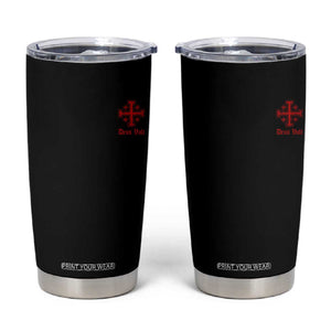 Deus Vult Catholic Knight Templar Jerusalem Cross Tumbler Cup TS11 Black Print Your Wear