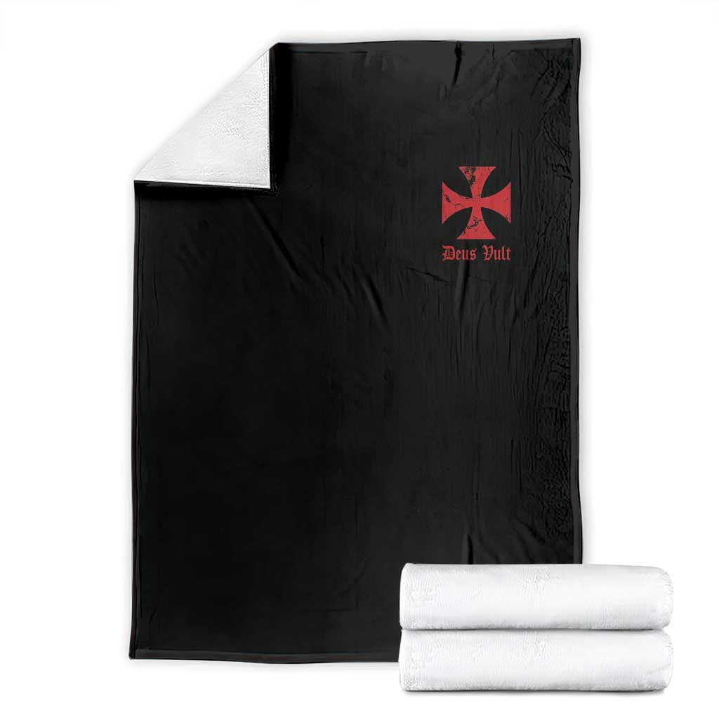 Deus Vult Catholic Knight Templar Crusader Cross Faith Throw Blanket TS11 Black Print Your Wear