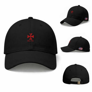 Deus Vult Catholic Knight Templar Crusader Cross Faith Baseball Cap TS11 Baseball Cap Universal Fit Black Print Your Wear