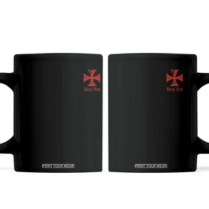 Deus Vult Catholic Knight Templar Crusader Cross Faith Coffee Mug TS11 Black Print Your Wear