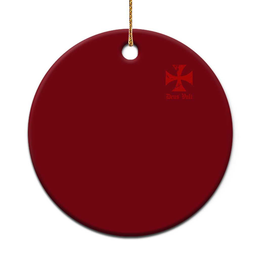 Deus Vult Catholic Knight Templar Crusader Cross Faith Ceramic Ornament TS11 1pc Red Print Your Wear