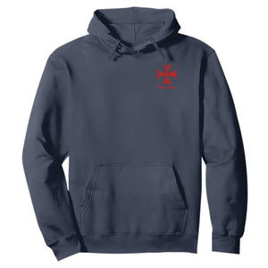Deus Vult Catholic Knight Templar Crusader Cross Faith Hoodie TS11 Navy Print Your Wear