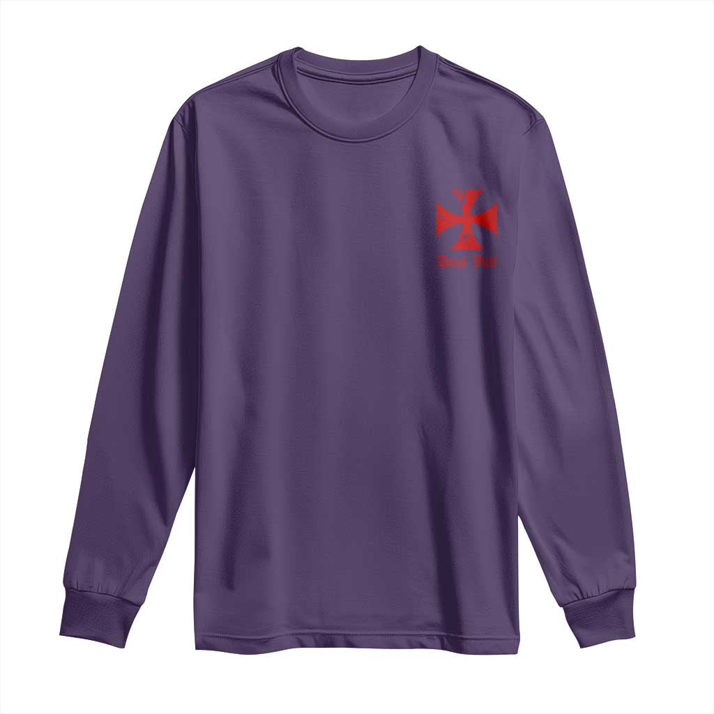 Deus Vult Catholic Knight Templar Crusader Cross Faith Long Sleeve Shirt TS11 Purple Print Your Wear