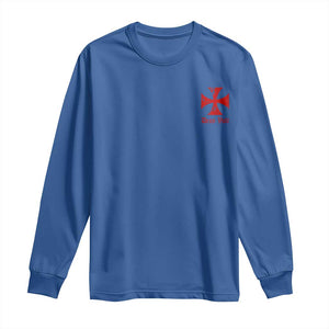 Deus Vult Catholic Knight Templar Crusader Cross Faith Long Sleeve Shirt TS11 Royal Blue Print Your Wear