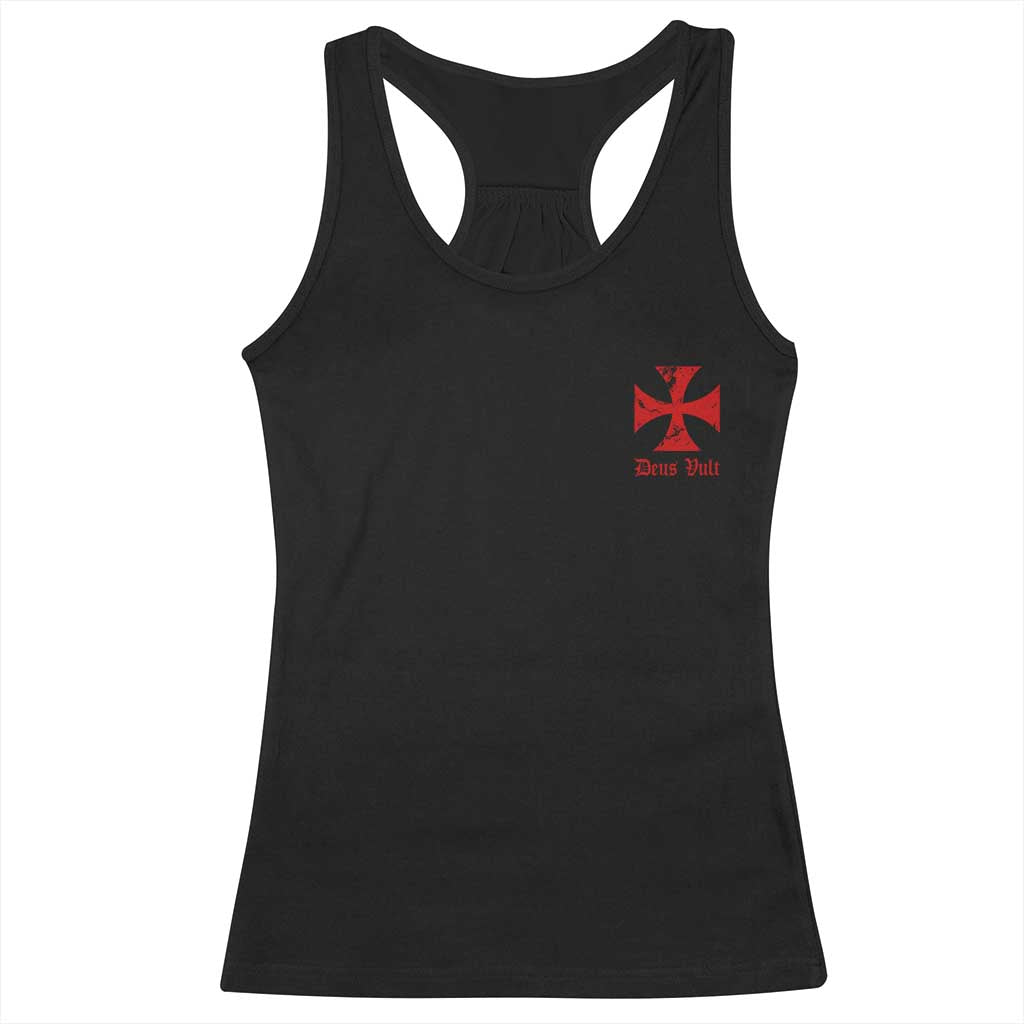 Deus Vult Catholic Knight Templar Crusader Cross Faith Racerback Tank Top TS11 Black Print Your Wear