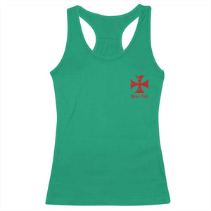 Deus Vult Catholic Knight Templar Crusader Cross Faith Racerback Tank Top TS11 Irish Green Print Your Wear