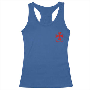 Deus Vult Catholic Knight Templar Crusader Cross Faith Racerback Tank Top TS11 Royal Blue Print Your Wear